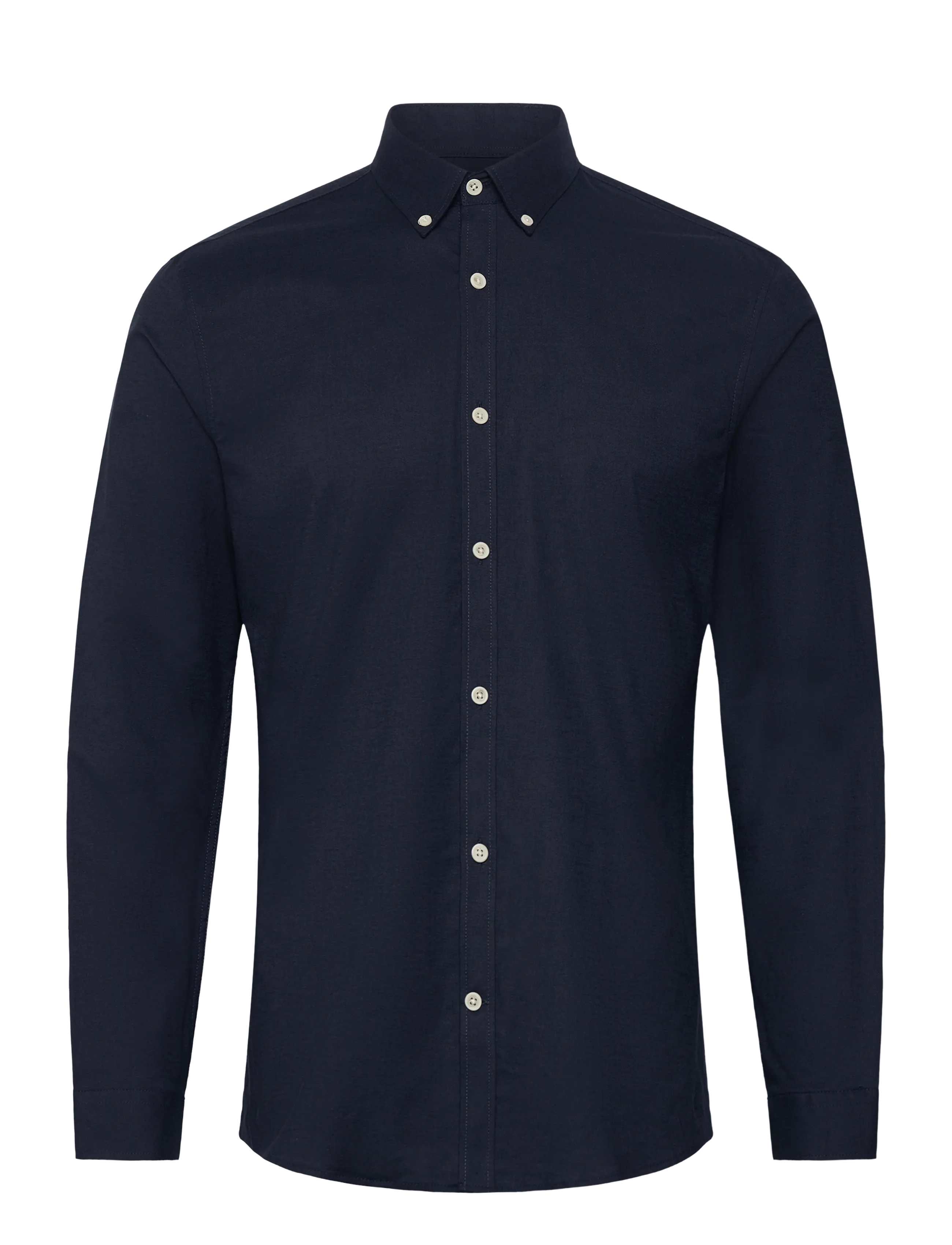 Lindbergh Yarn dyed oxford superflex shirt - Särgid - NAVY MIX / navy