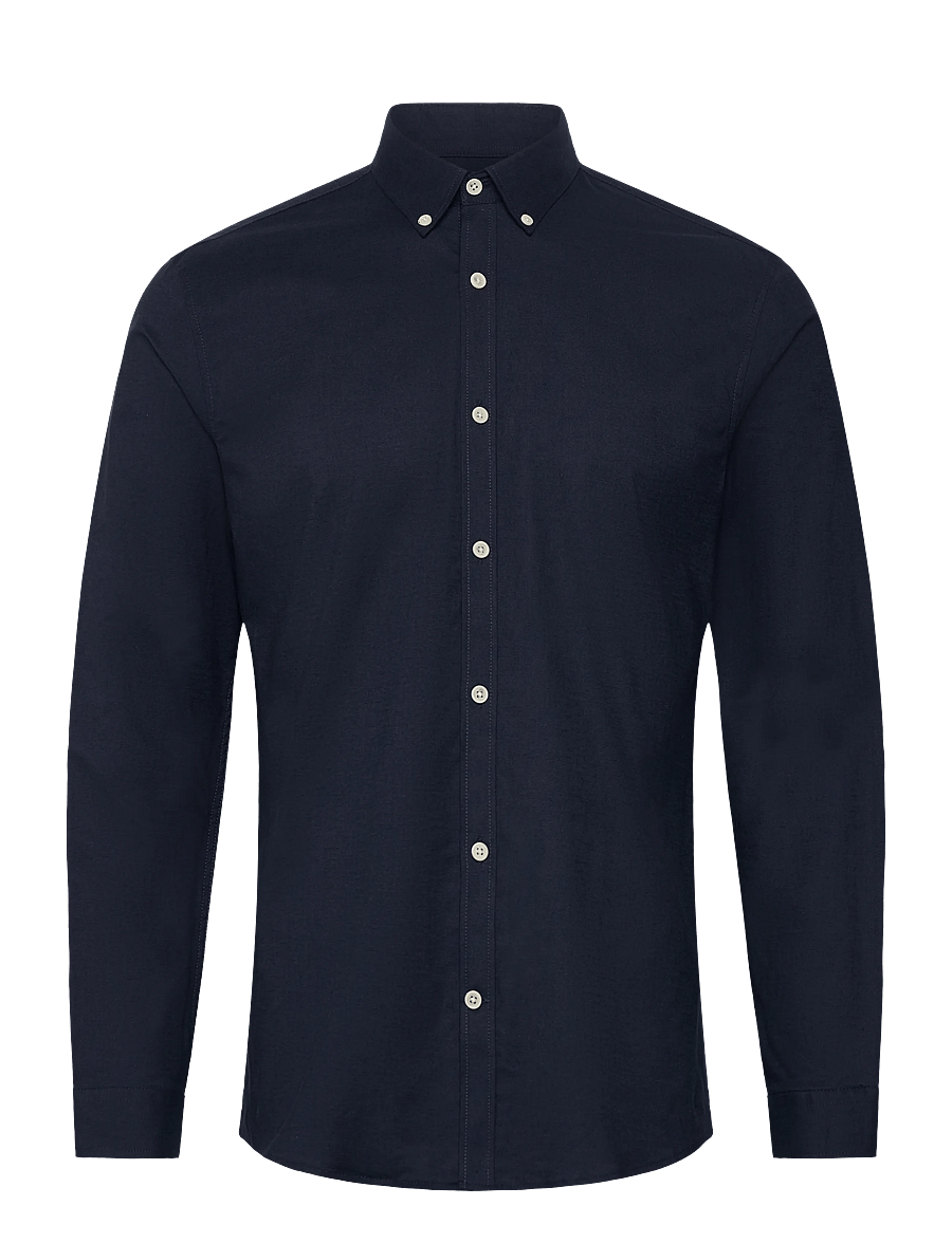 Lindbergh - Yarn dyed oxford superflex shirt L/S - chemises oxford - navy mix - 1