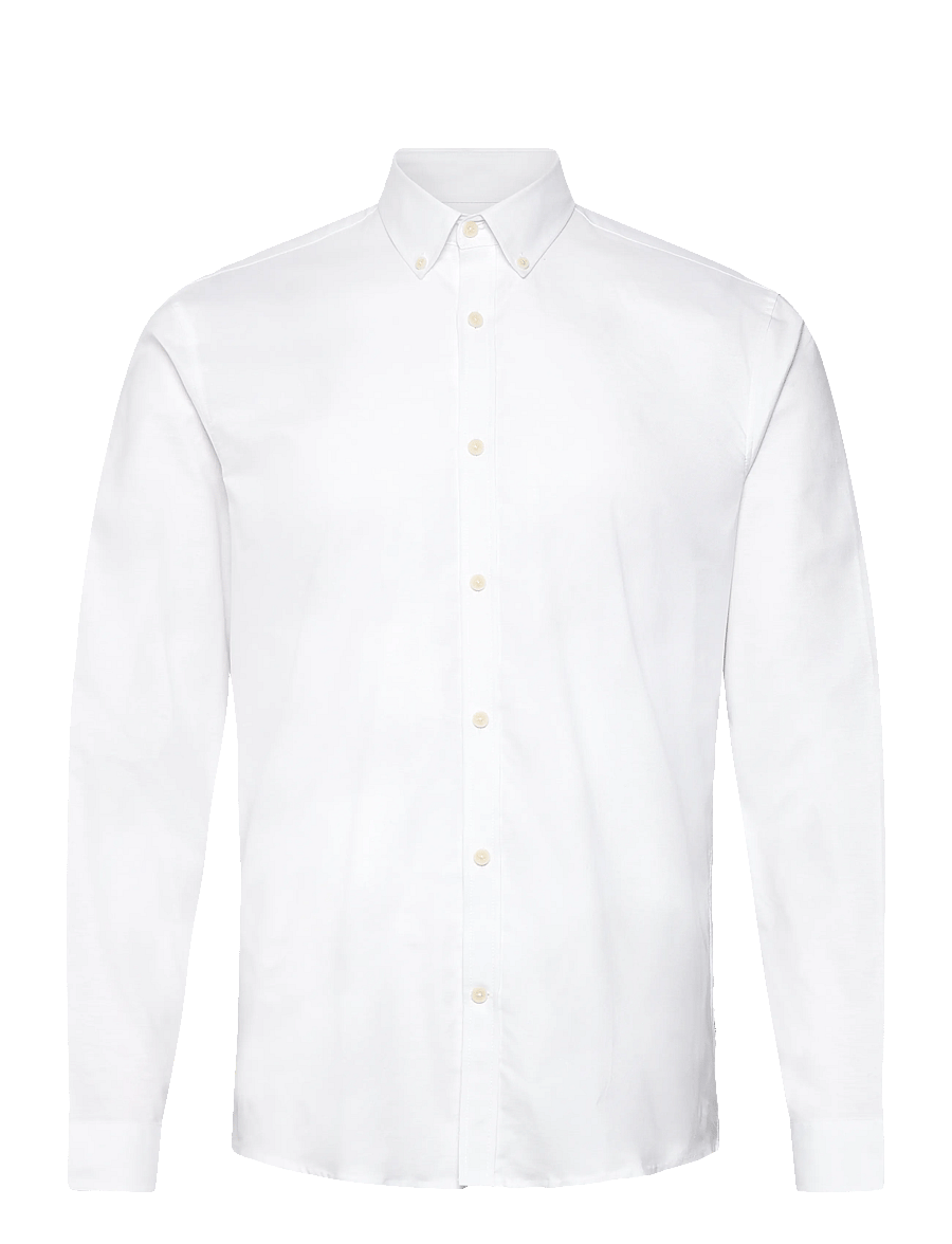 Lindbergh - Yarn dyed oxford superflex shirt L/S - chemises oxford - white - 1