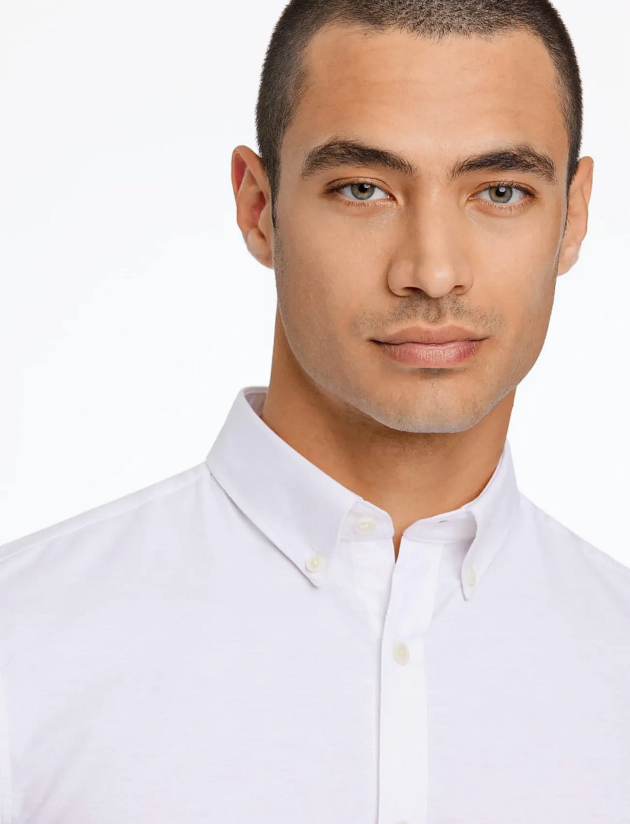 Lindbergh - Yarn dyed oxford superflex shirt L/S - chemises oxford - white - 3