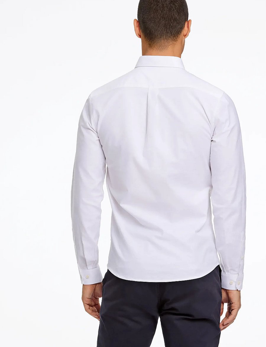 Lindbergh - Yarn dyed oxford superflex shirt L/S - oxford-hemden - white - 4
