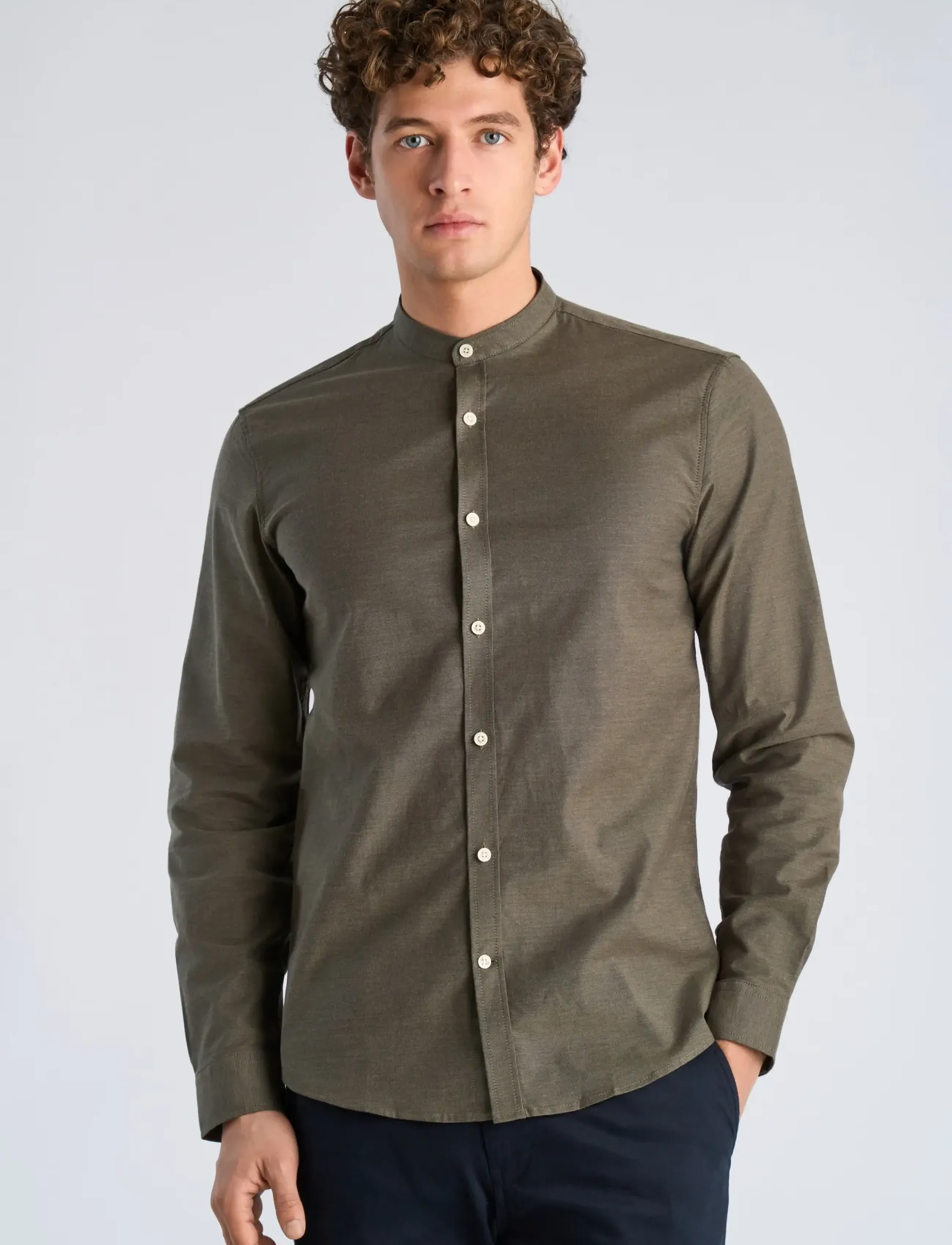 Lindbergh - Yarn dyed oxford superflex shirt - oxford shirts - army mix - 3