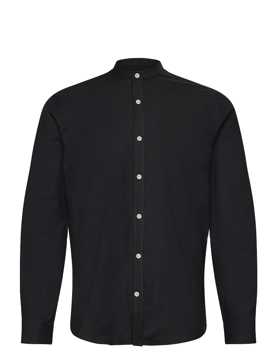 Lindbergh - Yarn dyed oxford superflex shirt L/S - oxford-hemden - black - 1