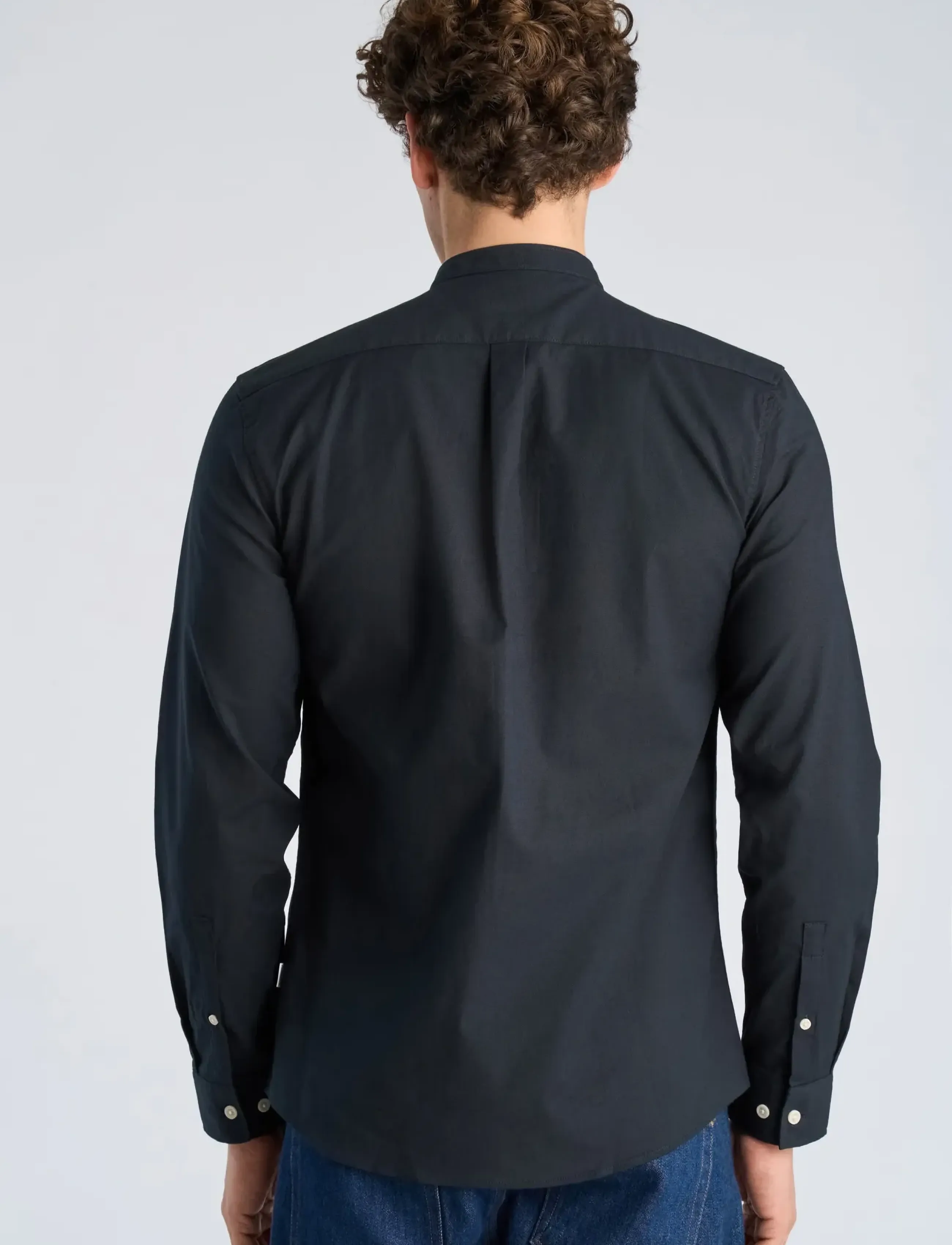 Lindbergh - Yarn dyed oxford superflex shirt - oxford shirts - black - 4