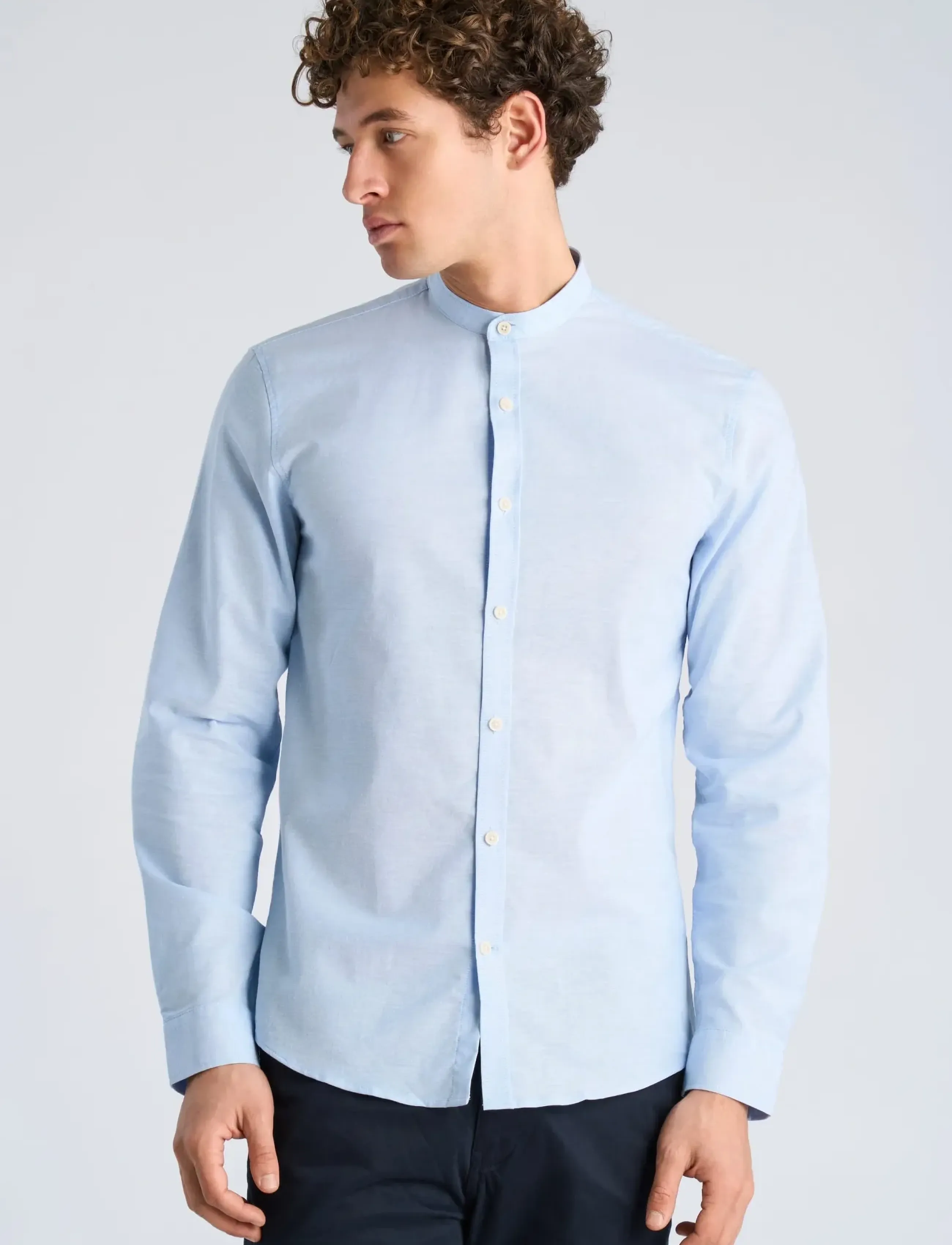 Lindbergh - Yarn dyed oxford superflex shirt - oxford shirts - lt blue mix - 3