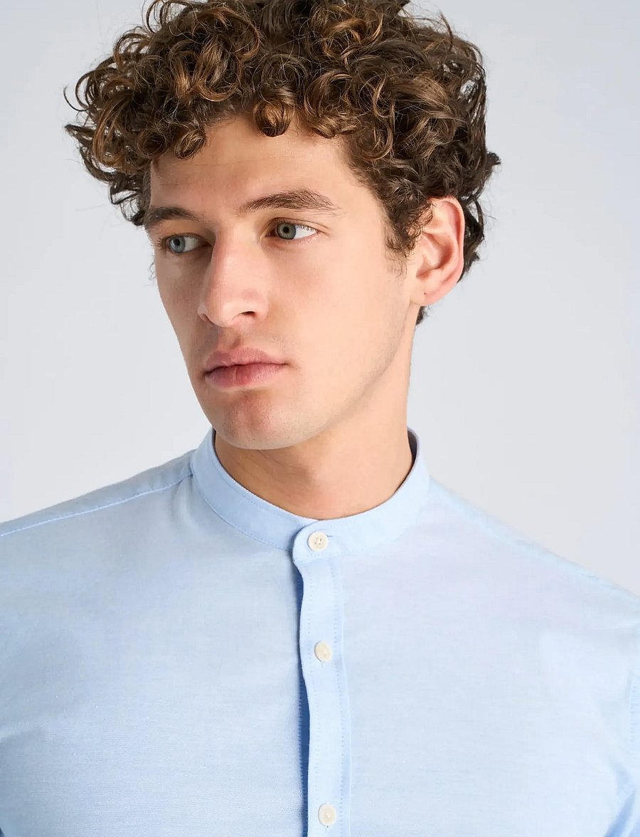 Lindbergh - Yarn dyed oxford superflex shirt L/S - oxford skjorter - lt blue mix - 5