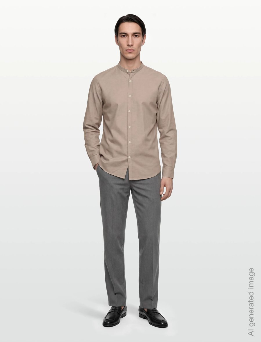 Lindbergh - Yarn dyed oxford superflex shirt L/S - oxford skjorter - lt stone mix - 0