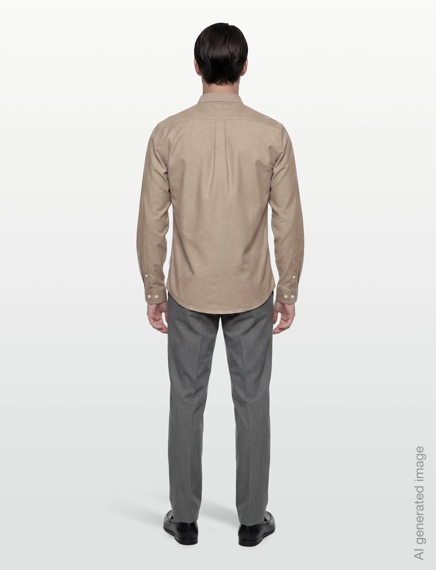 Lindbergh - Yarn dyed oxford superflex shirt L/S - oxford skjorter - lt stone mix - 4