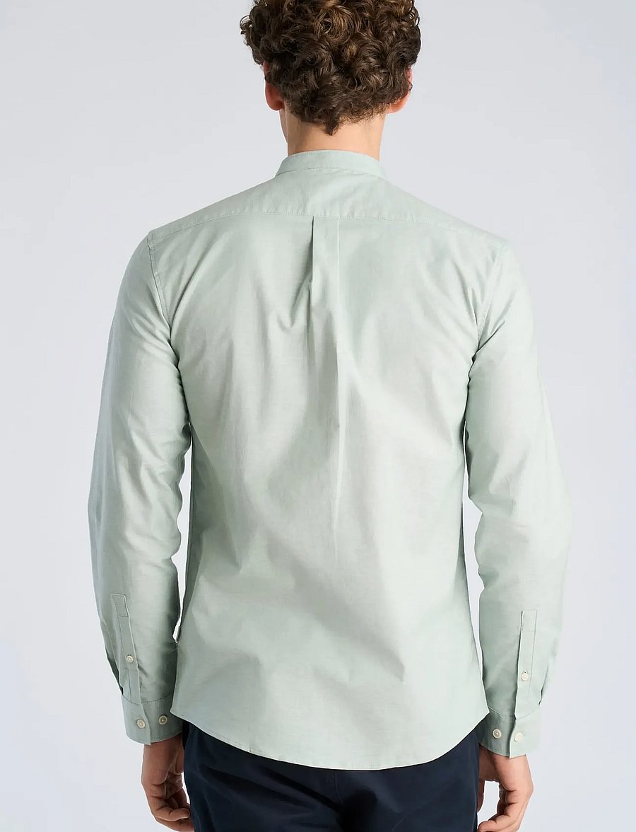Lindbergh - Yarn dyed oxford superflex shirt L/S - oxford shirts - mid green mix - 4