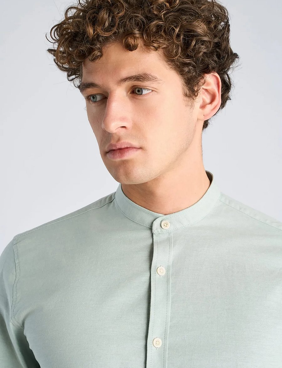 Lindbergh - Yarn dyed oxford superflex shirt L/S - oxford shirts - mid green mix - 5