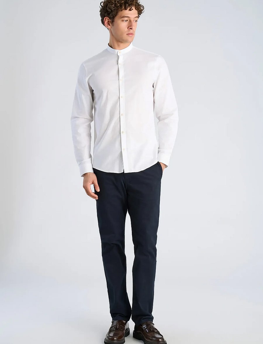 Lindbergh - Yarn dyed oxford superflex shirt L/S - oxfordi särgid - white - 0