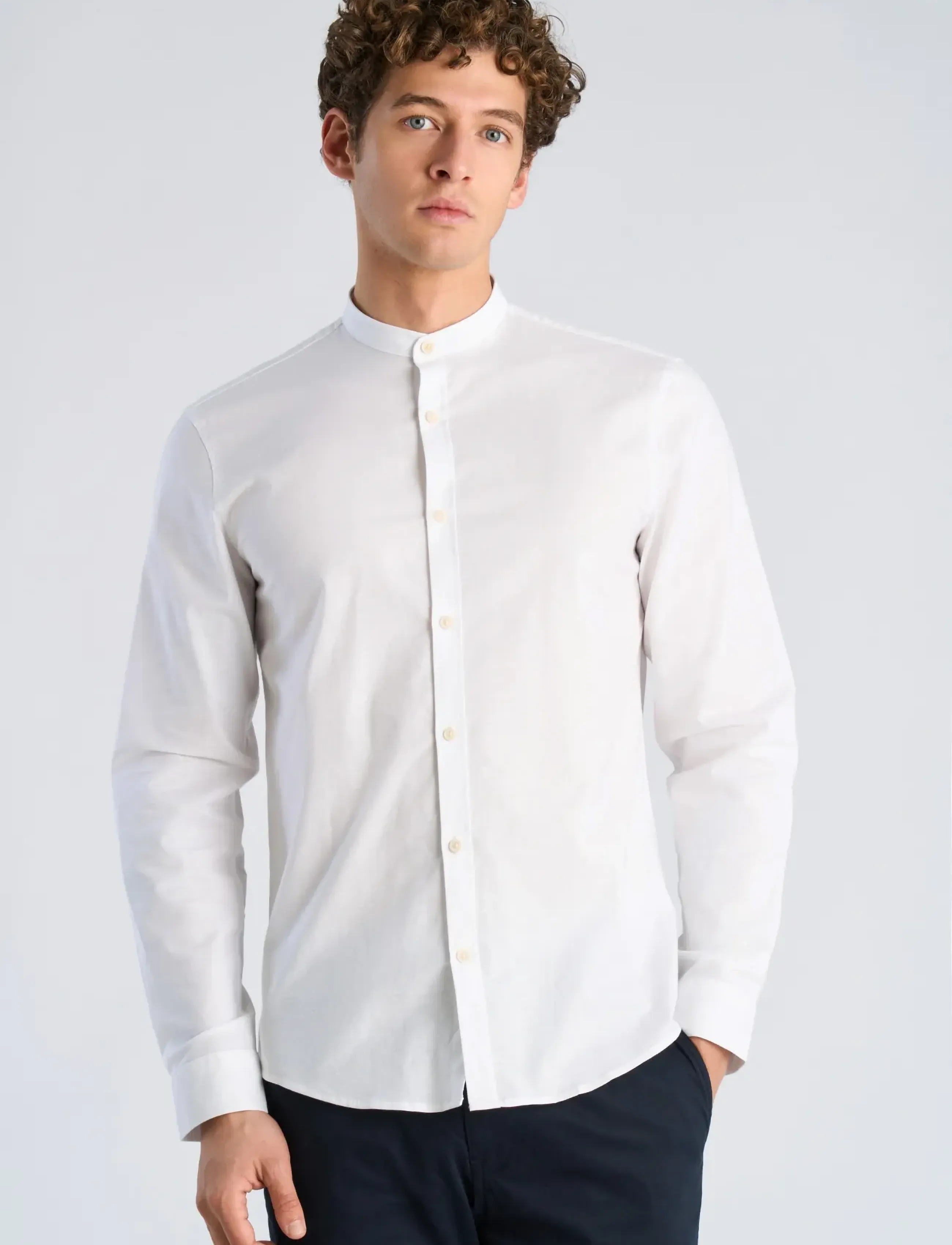 Lindbergh - Yarn dyed oxford superflex shirt - oxford shirts - white - 3