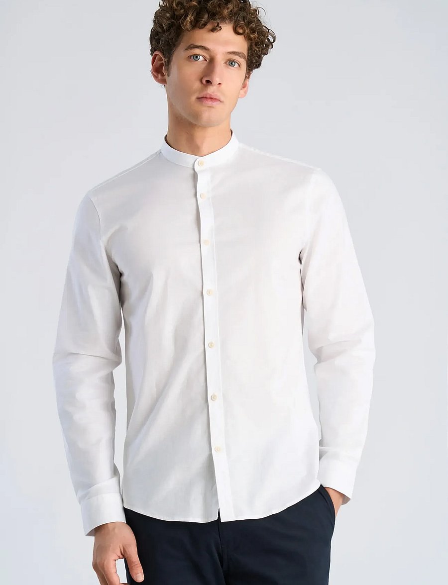 Lindbergh - Yarn dyed oxford superflex shirt L/S - oxfordi särgid - white - 3