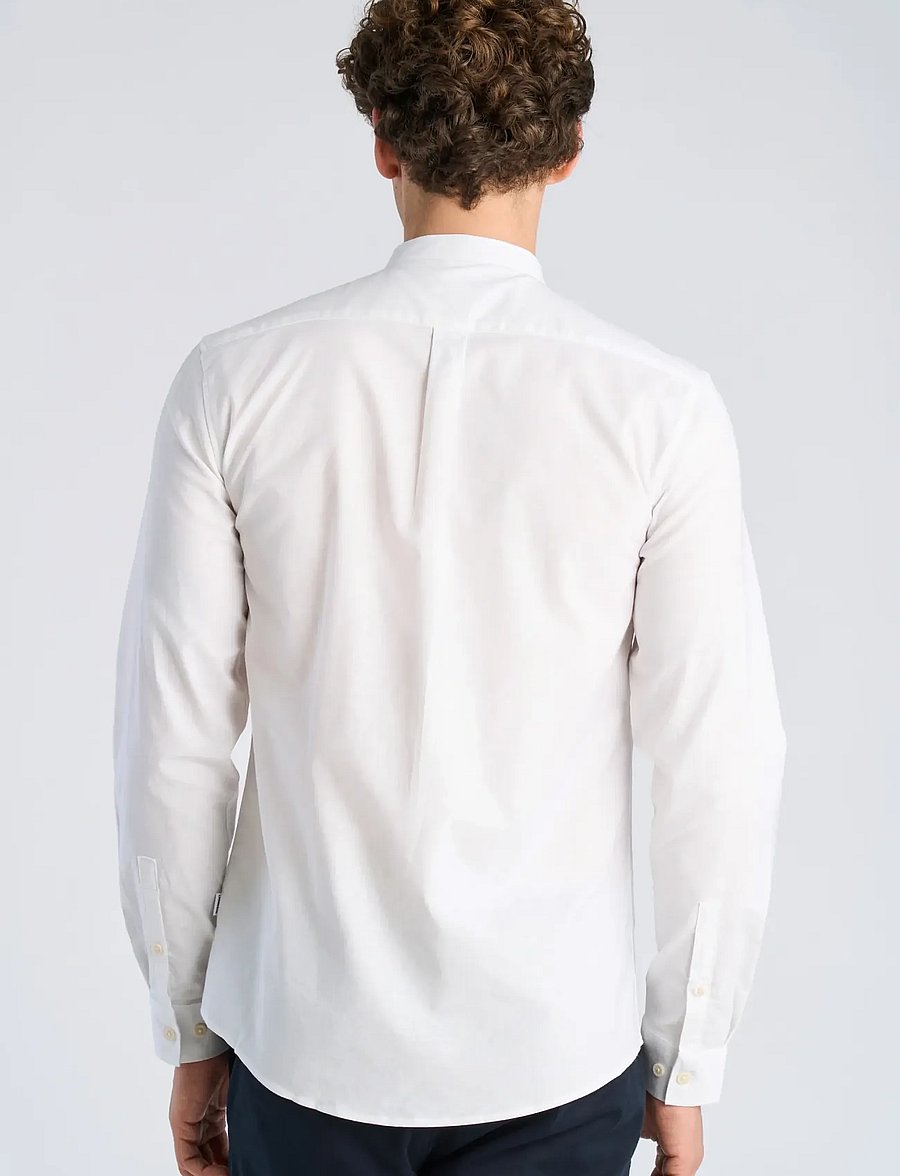 Lindbergh - Yarn dyed oxford superflex shirt L/S - oxfordi särgid - white - 4