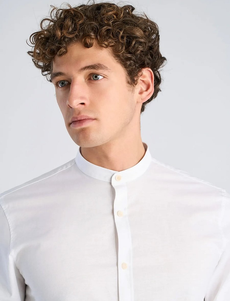 Lindbergh - Yarn dyed oxford superflex shirt L/S - oxfordi särgid - white - 5