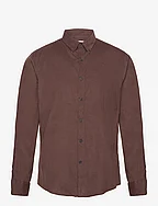 Fine corduroy shirt L/S - DARK BROWN