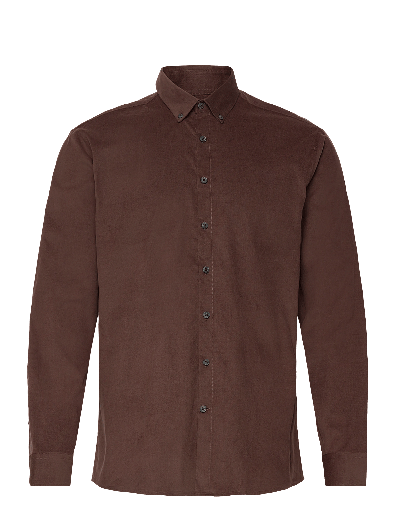 Lindbergh - Fine corduroy shirt L/S - manchesterskjortor - dk brown - 1