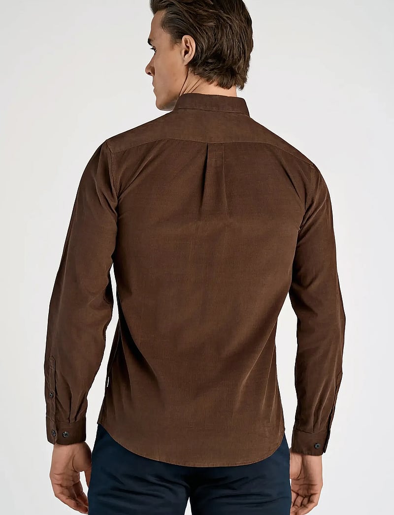 Lindbergh - Fine corduroy shirt L/S - manchesterskjortor - dk brown - 4