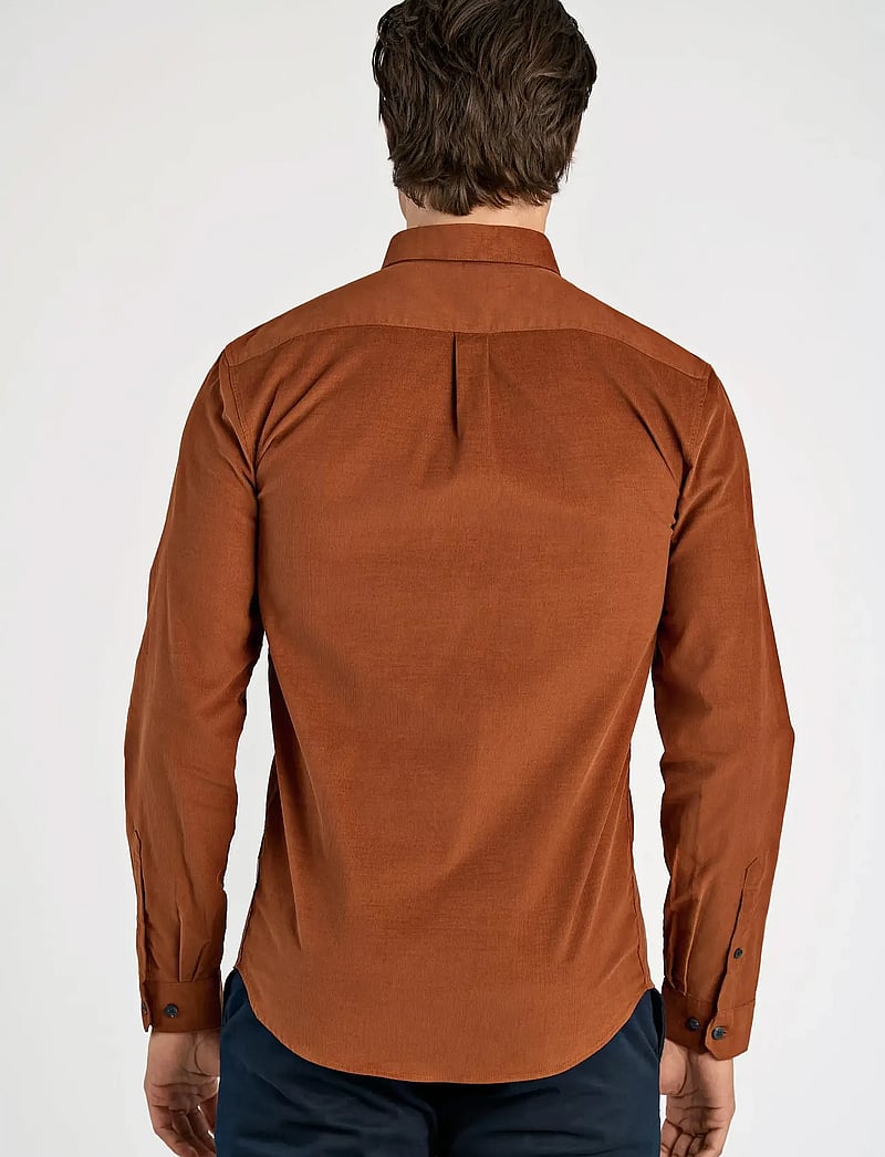 Lindbergh - Fine corduroy shirt L/S - manchesterskjortor - dk copper - 4