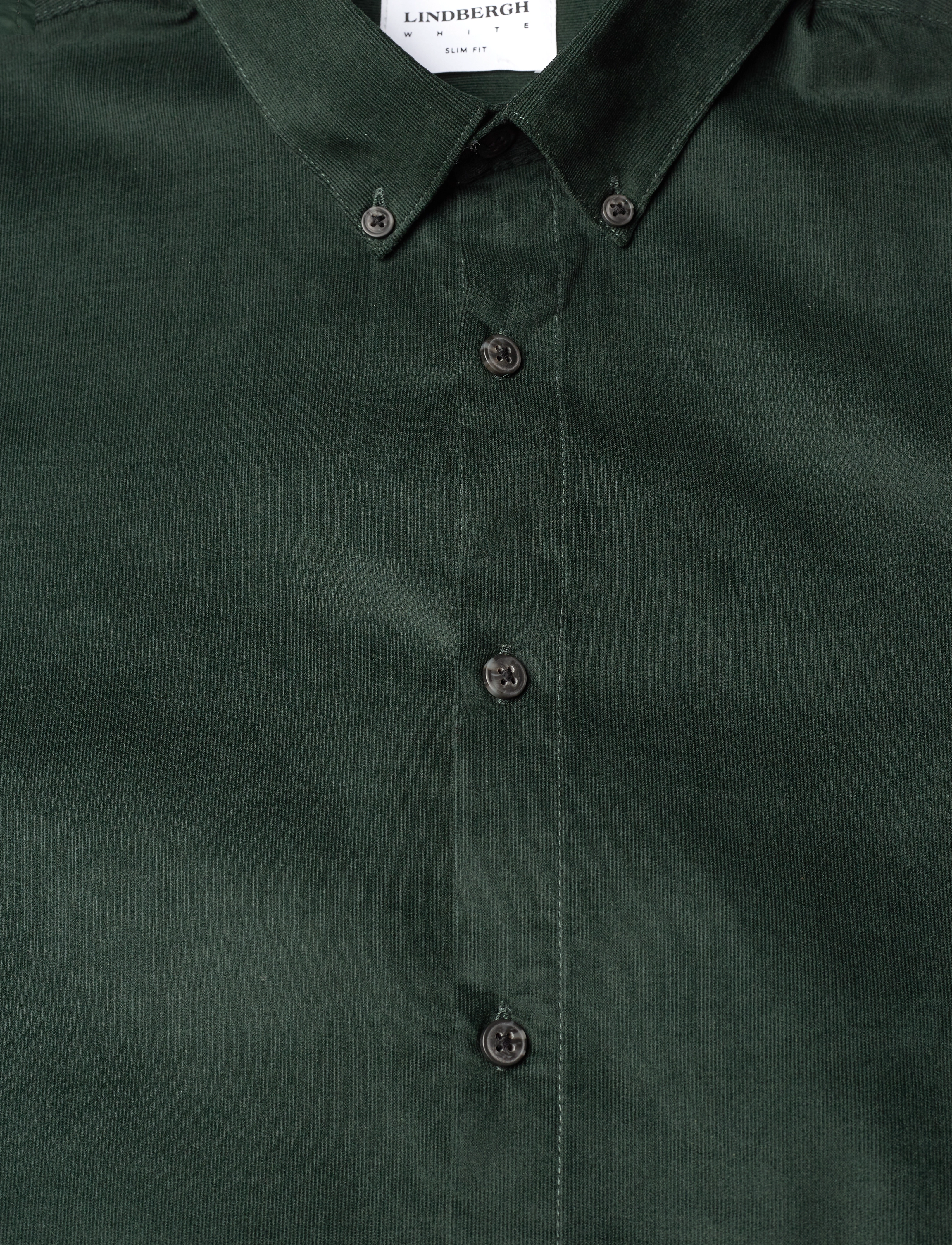 Lindbergh - Fine corduroy shirt L/S - mænd - dk green - 3