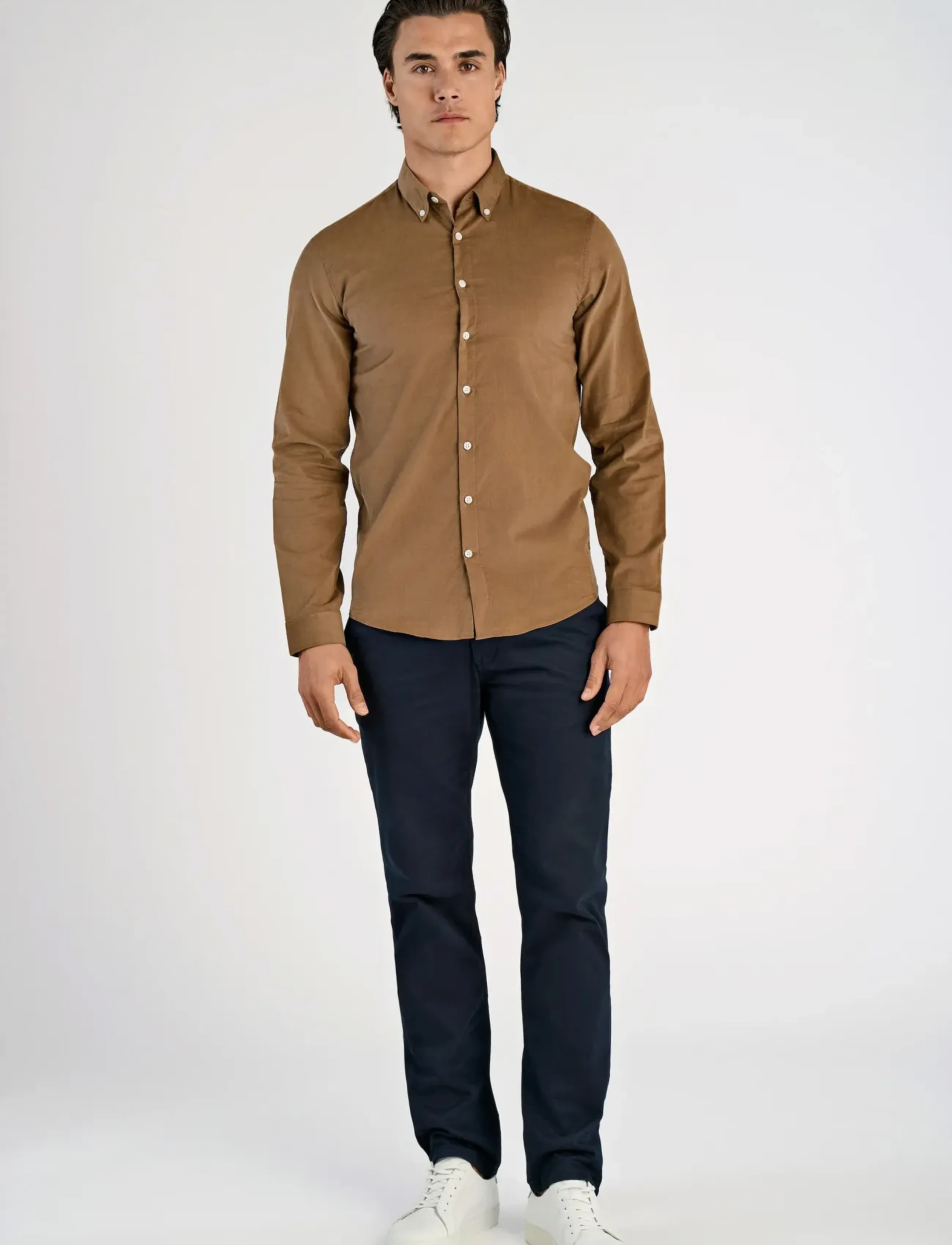 Lindbergh Fine corduroy shirt L/S - Deals - DUSTY BROWN / brown