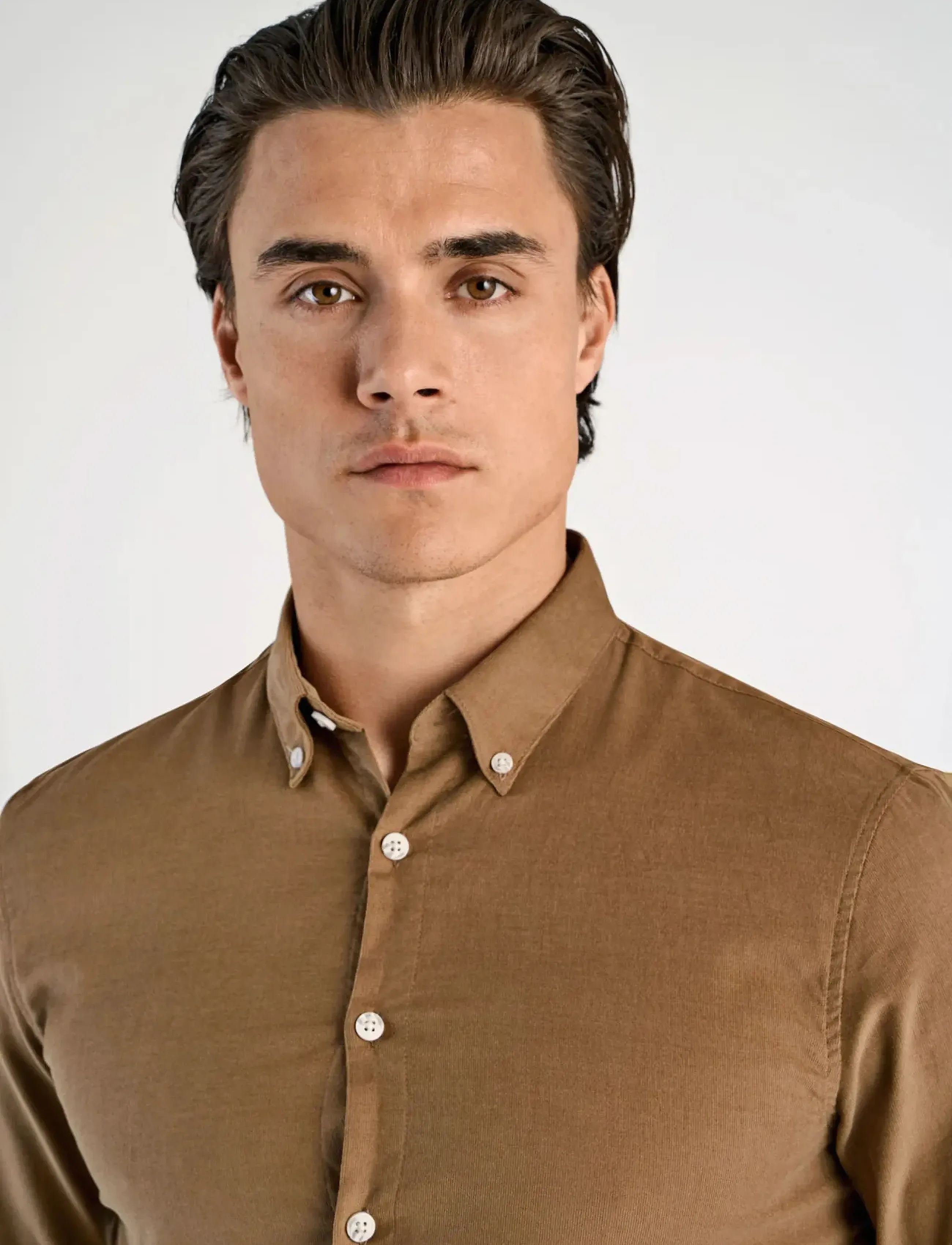 Lindbergh - Fine corduroy shirt L/S - flauelsskyrtur - dusty brown - 3