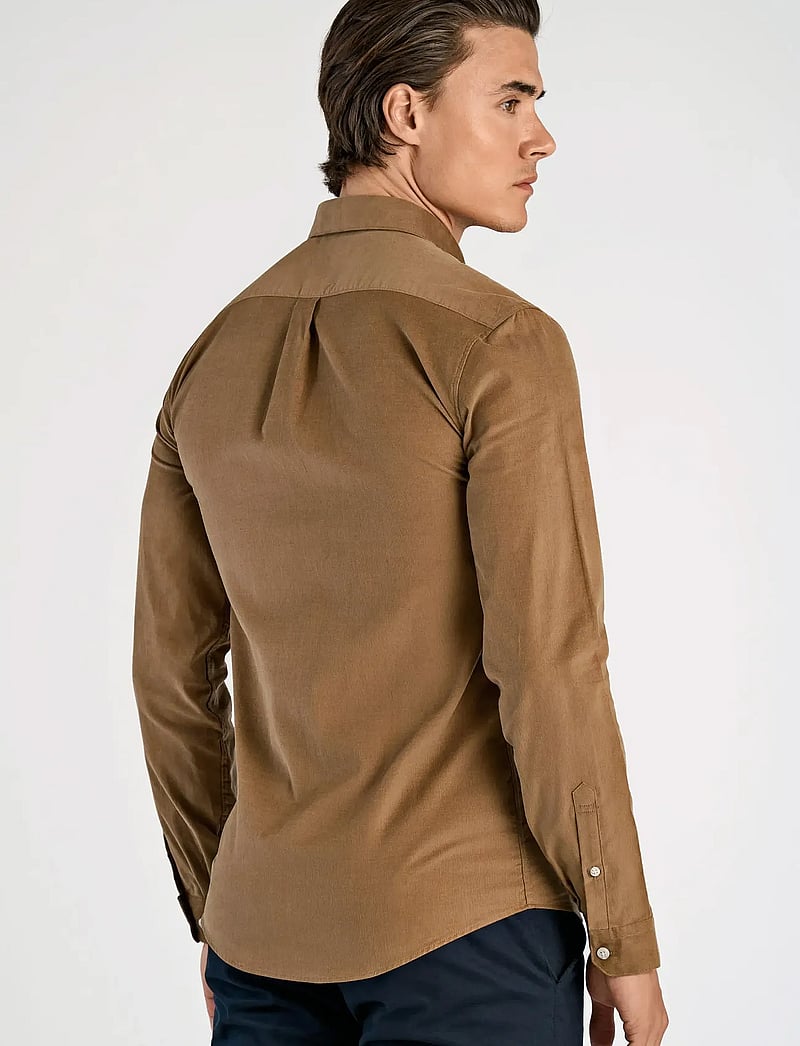 Lindbergh - Fine corduroy shirt L/S - manchesterskjortor - dusty brown - 4