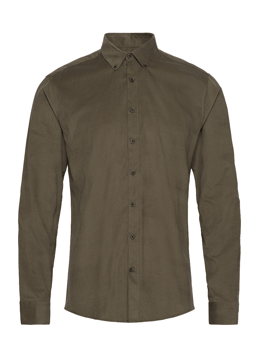 Lindbergh - Fine corduroy shirt L/S - cordhemden - army - 1
