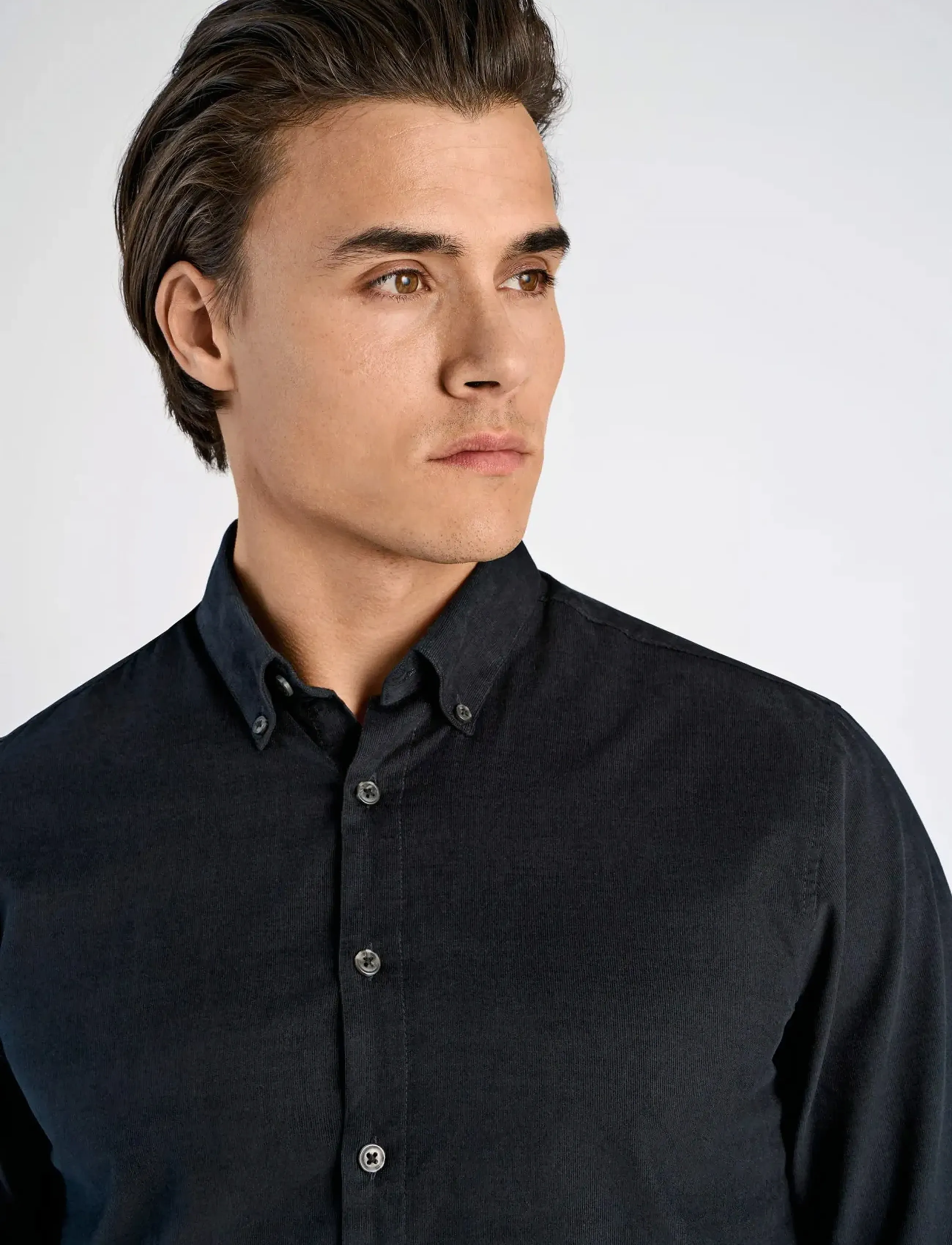 Lindbergh - Fine corduroy shirt L/S - cordhemden - black - 3