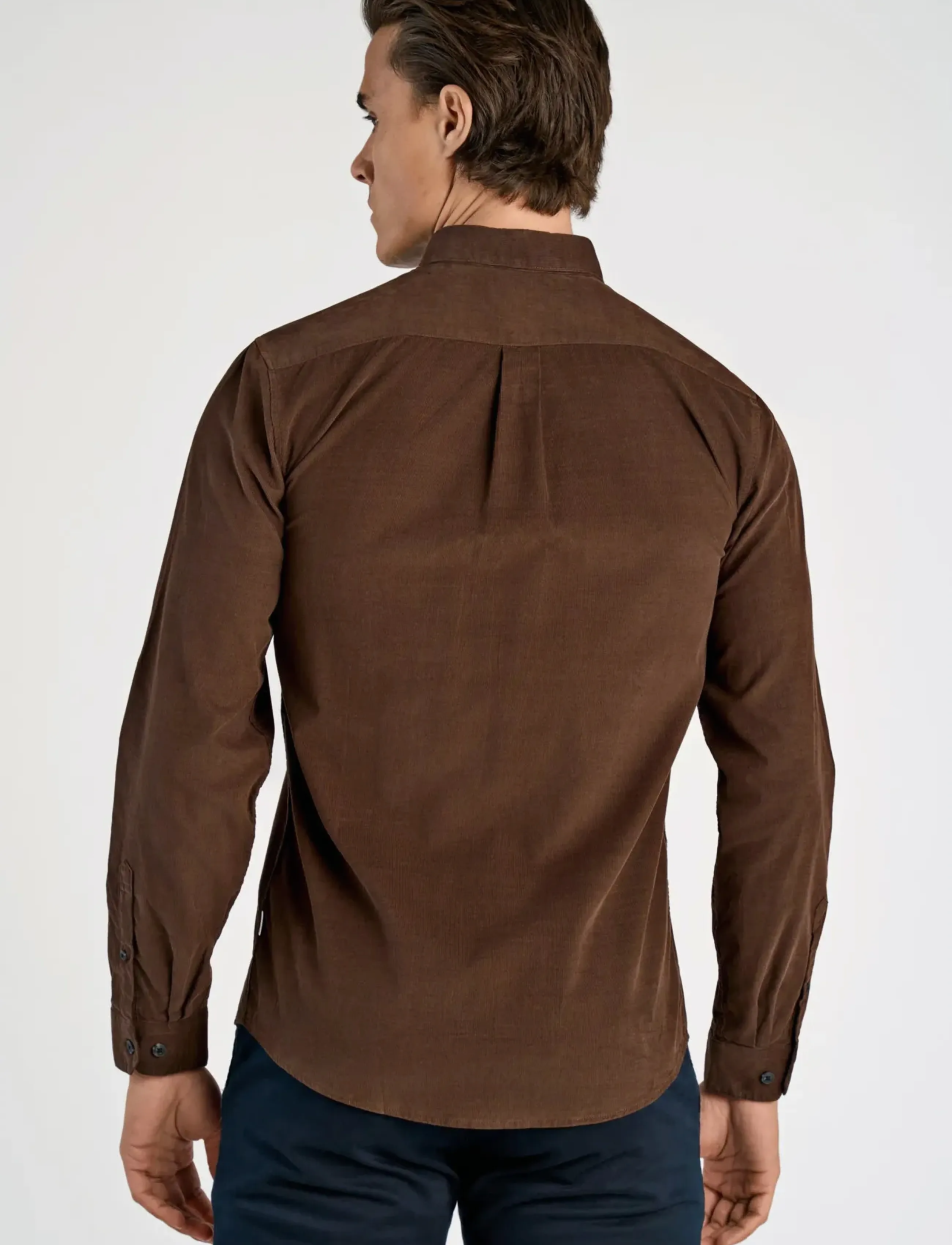 Lindbergh - Fine corduroy shirt L/S - velvet särgid - dk brown - 4