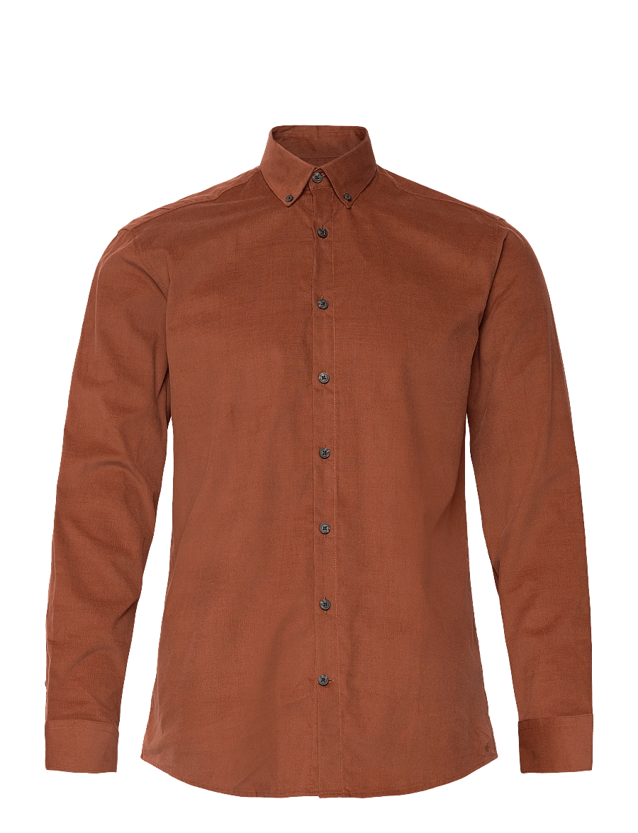 Lindbergh - Fine corduroy shirt L/S - cordhemden - dk copper - 1