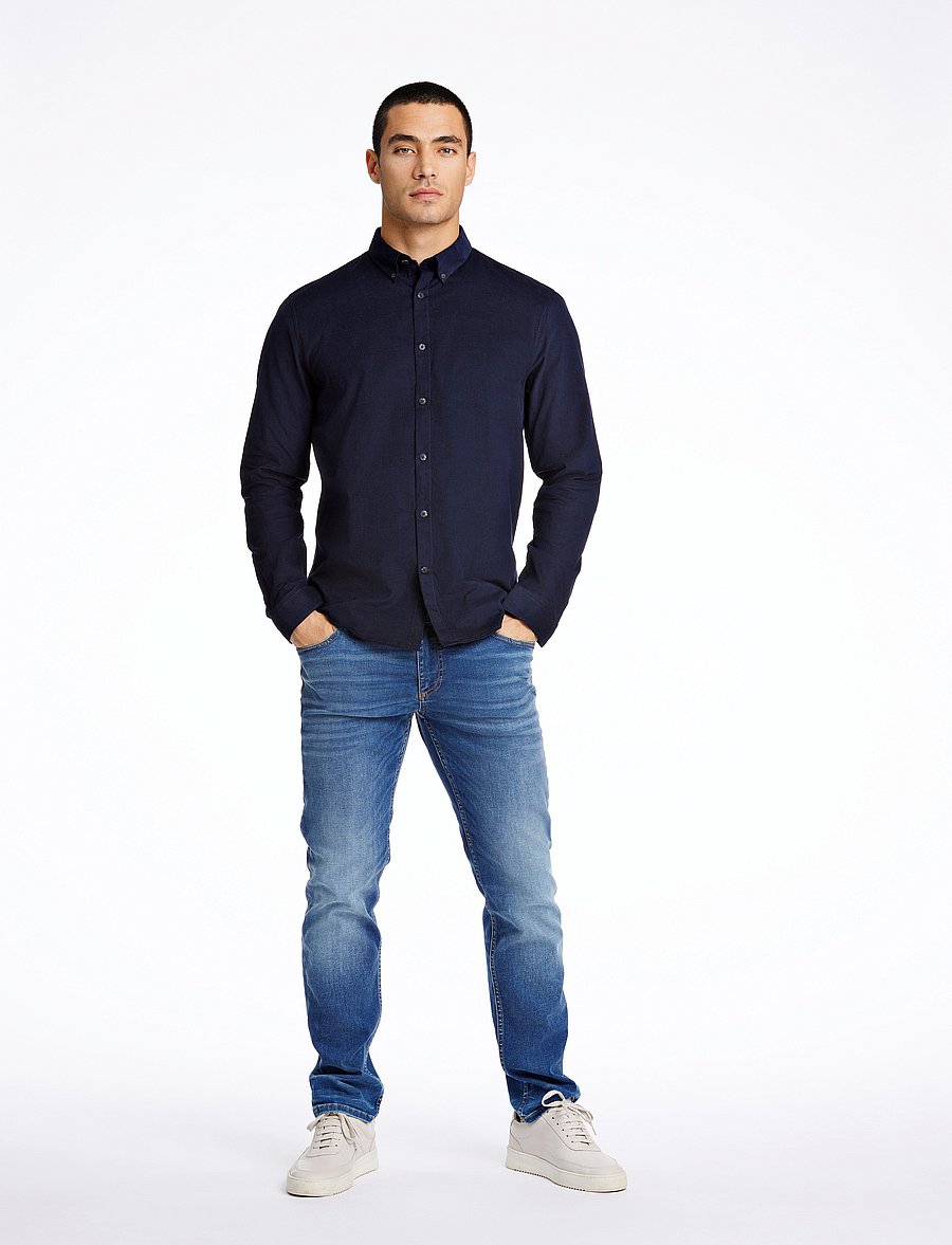 Lindbergh - Fine corduroy shirt L/S - cordhemden - navy - 4