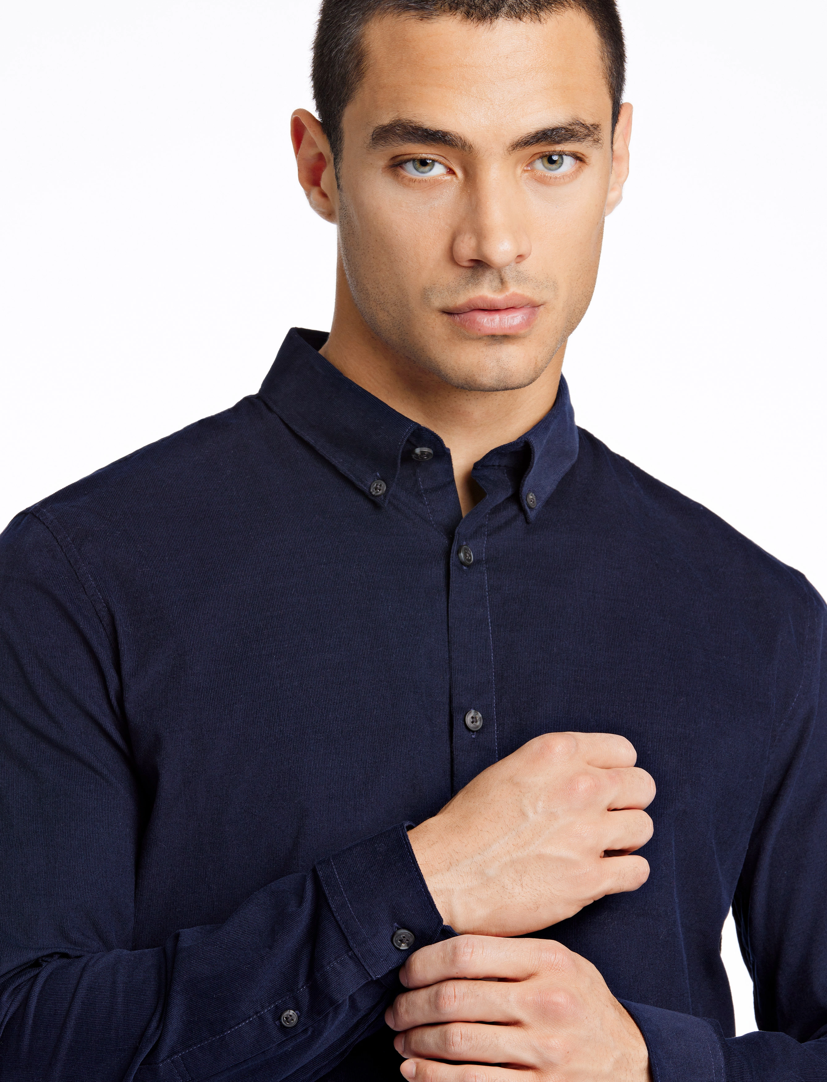 Lindbergh - Fine corduroy shirt L/S - fløjlsskjorter - navy - 5