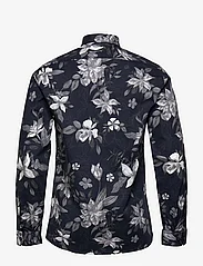 Lindbergh - AOP flower superflex shirt L/S - casual shirts - navy 123 - 1
