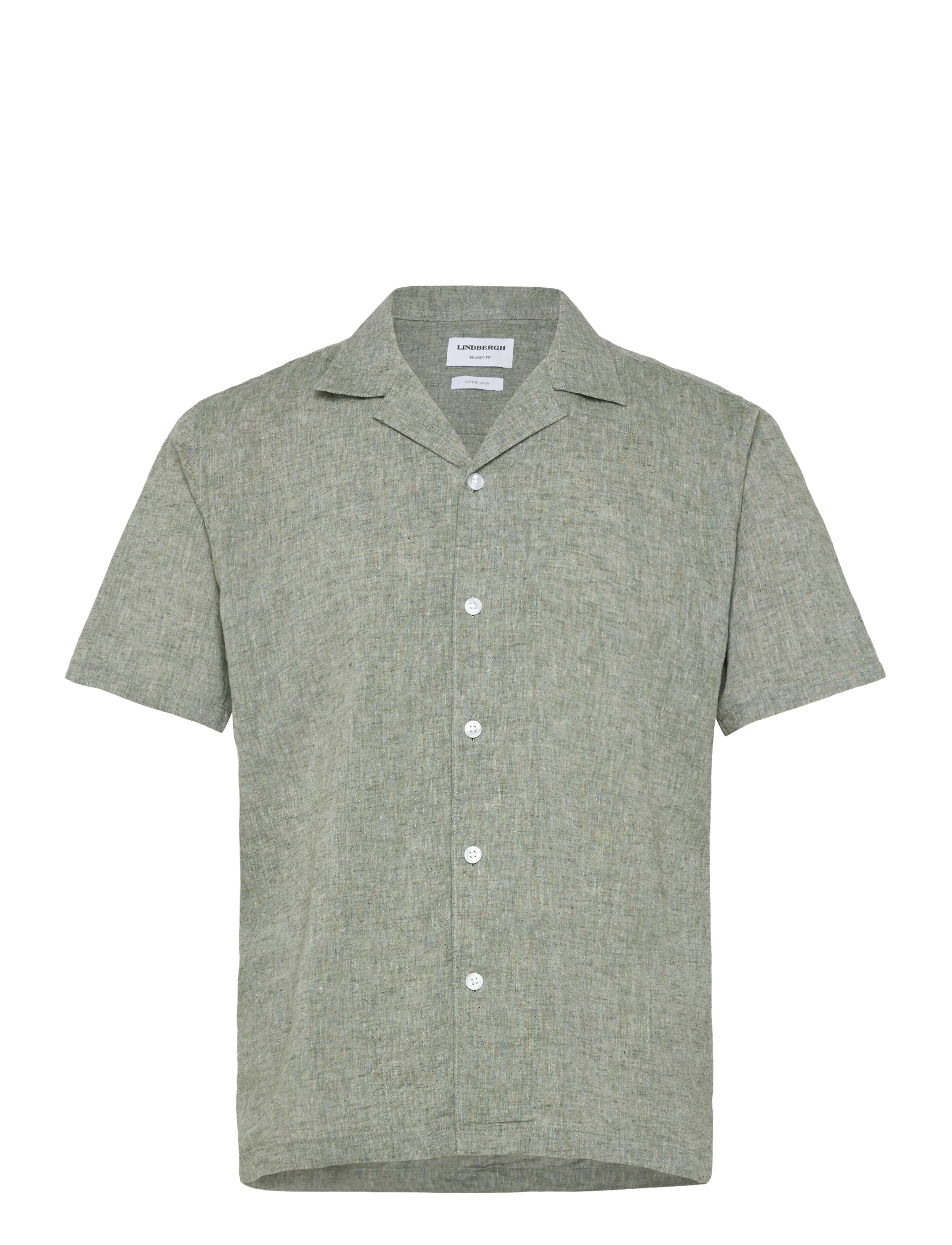 Lindbergh Casual linen blend resort S/S - Skjorter - ARMY / khaki/green