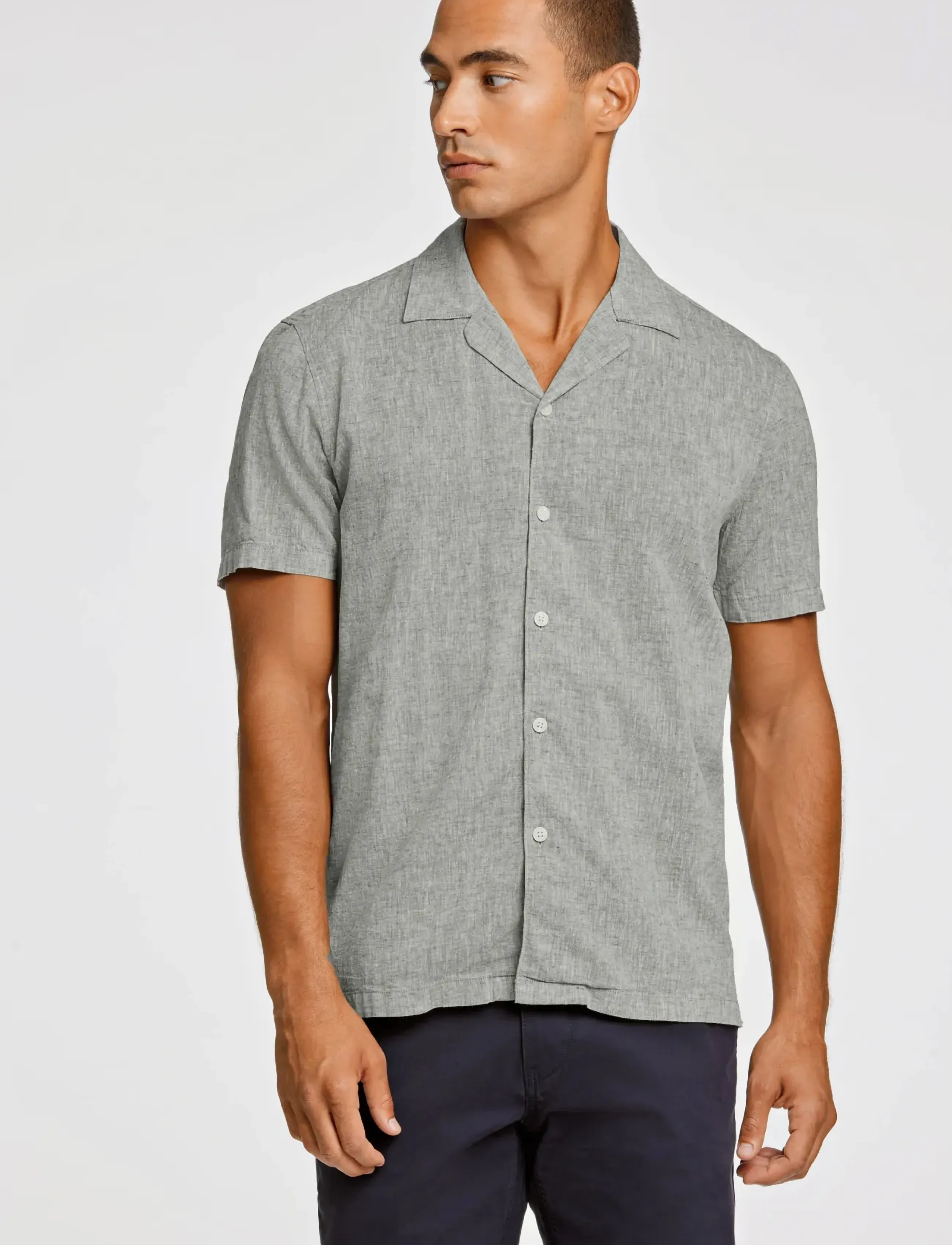 Lindbergh - Casual linen blend resort S/S - kurzarmhemden - army - 3