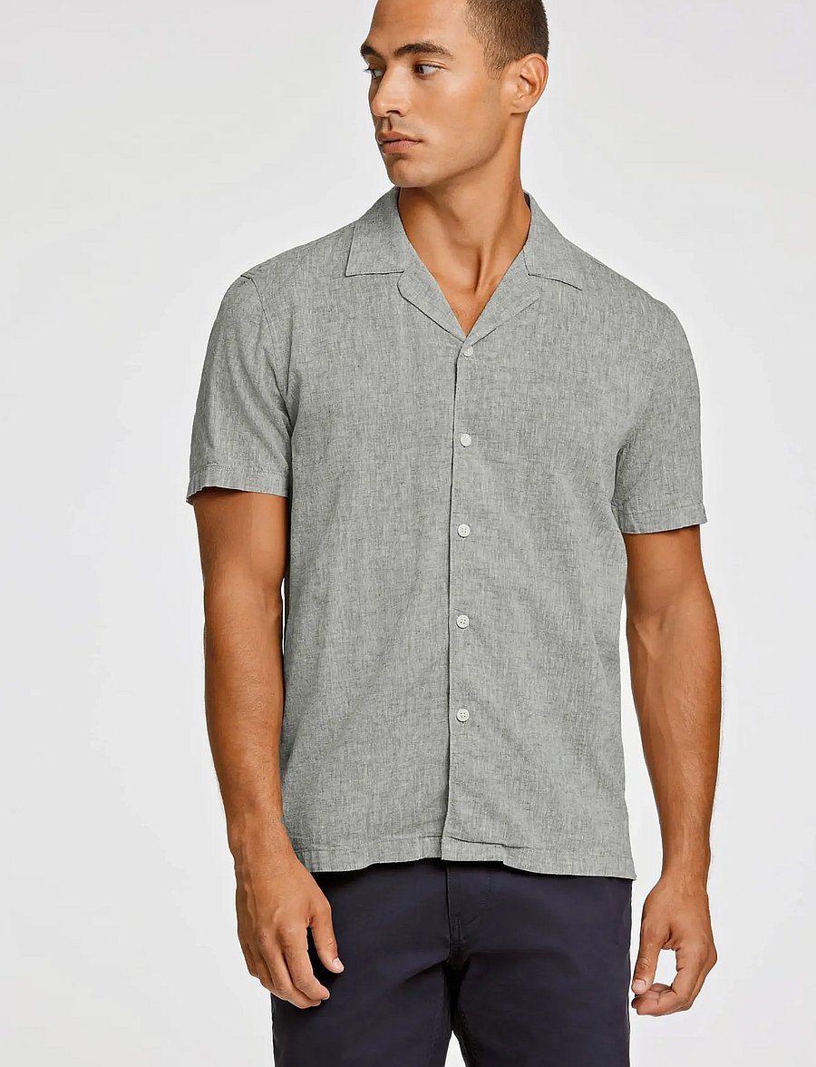 Lindbergh - Casual linen blend resort S/S - kurzarmhemden - army - 3