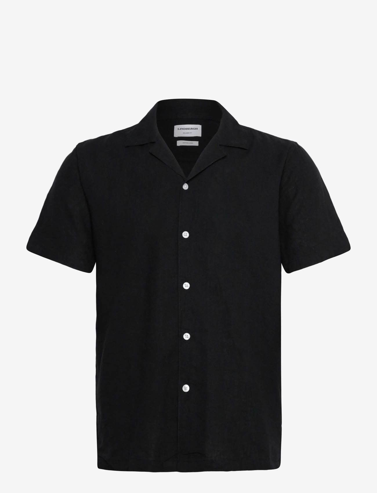 Lindbergh - Casual linen blend resort S/S - linneskjortor - black - 1