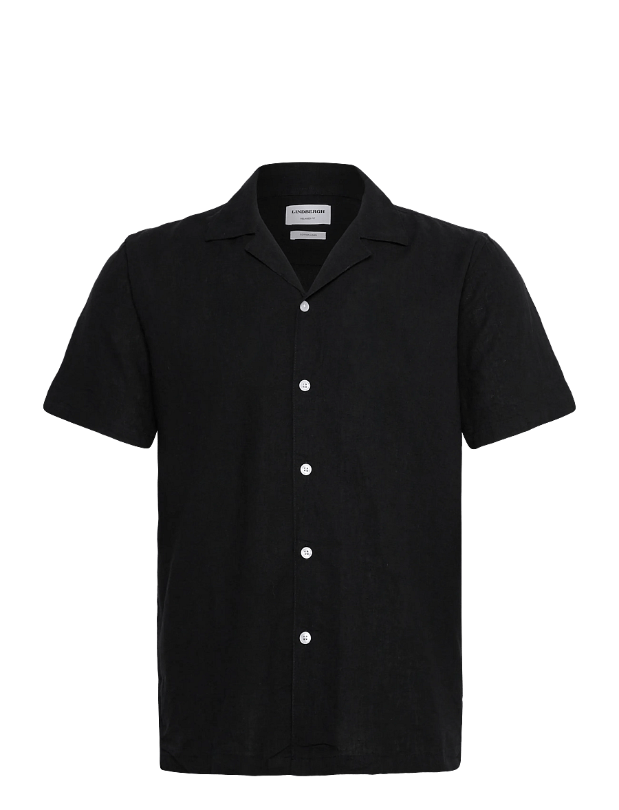 Lindbergh - Casual linen blend resort S/S - chemises à manches courtes - black - 1