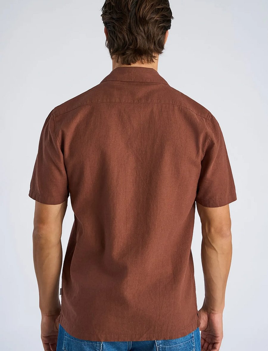 Lindbergh - Casual linen blend resort S/S - kurzarmhemden - cacao - 4