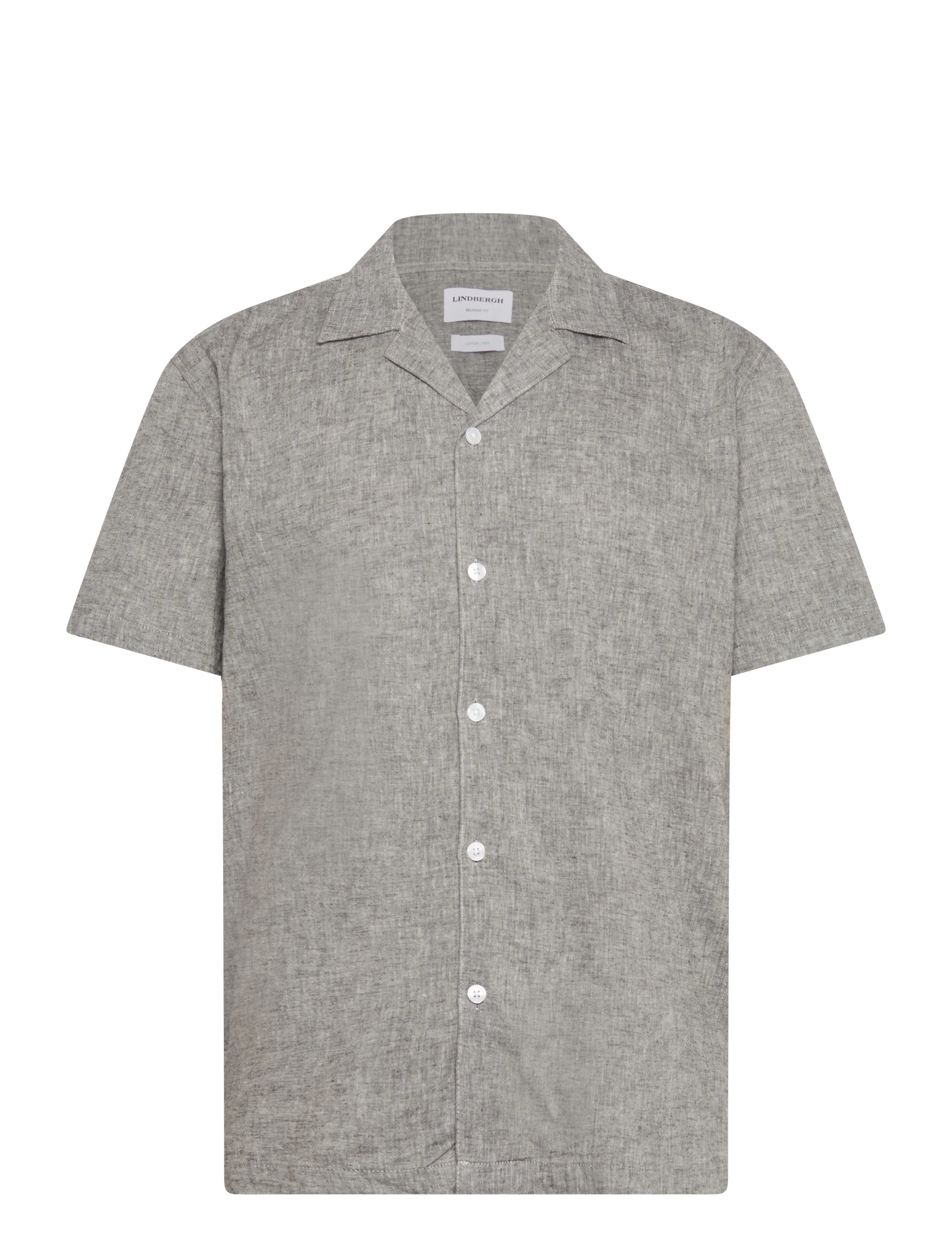 Lindbergh Casual linen blend resort S/S - Skjorter - DUSTY GREY / grey