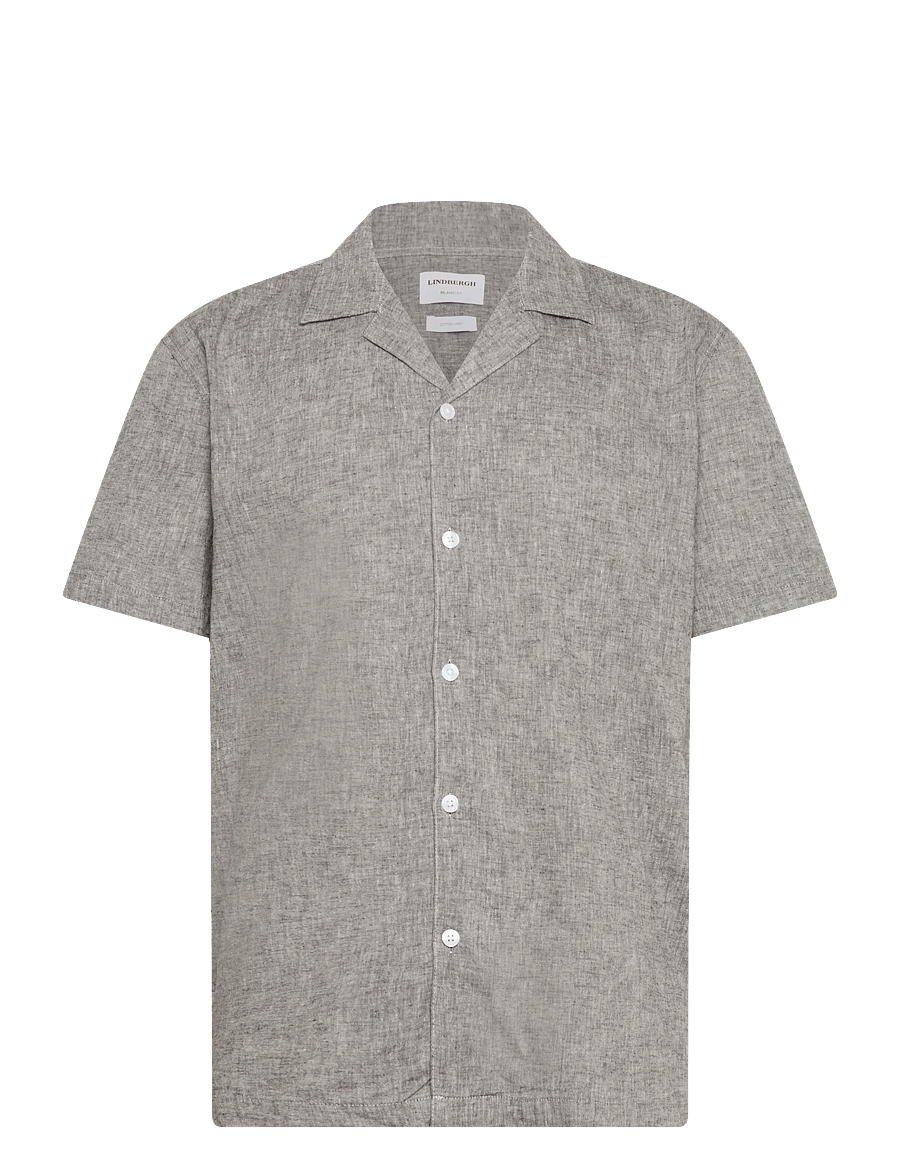 Lindbergh - Casual linen blend resort S/S - kortärmade skjortor - dusty grey - 1