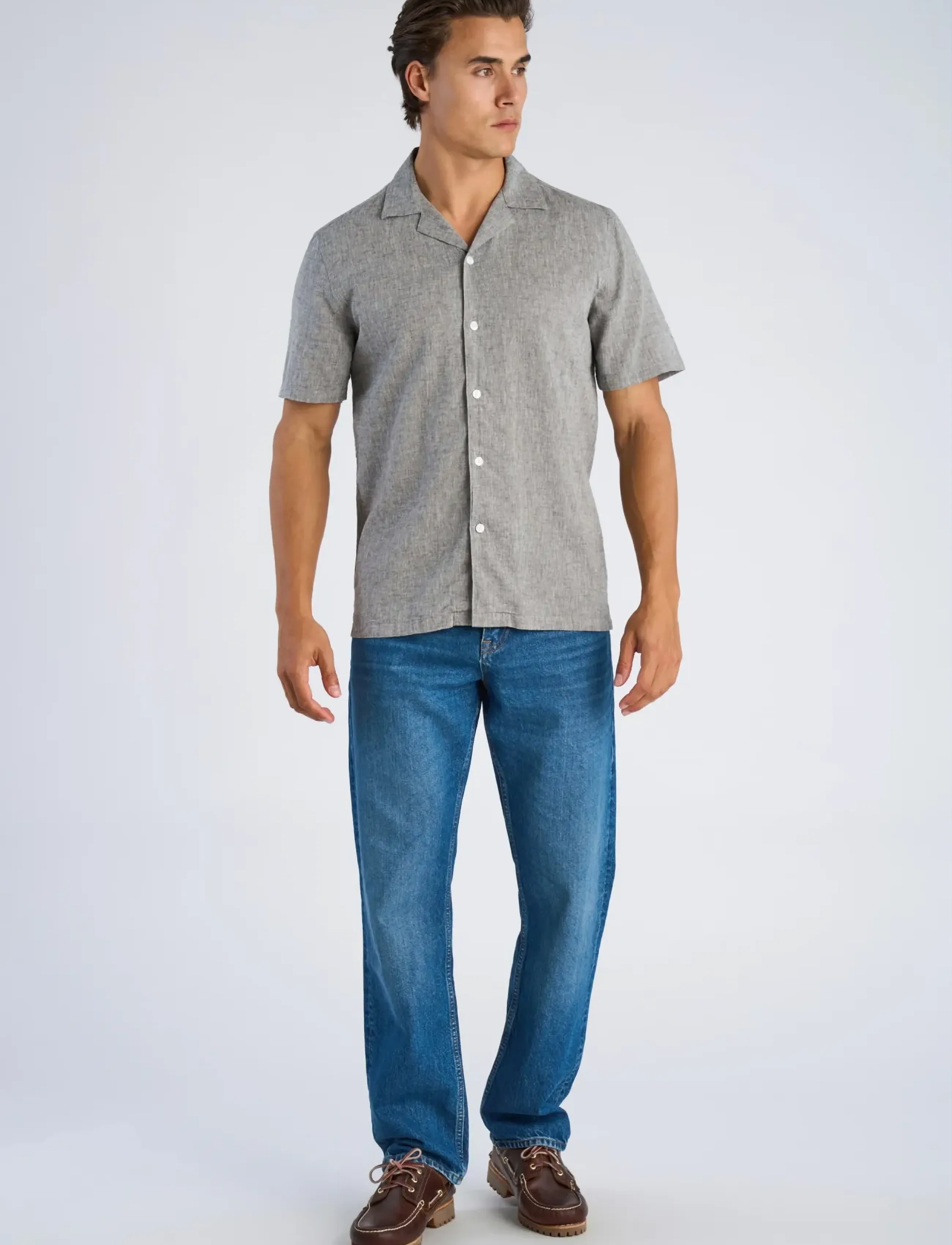 Lindbergh Casual linen blend resort S/S - Lindbergh - DUSTY GREY / grey