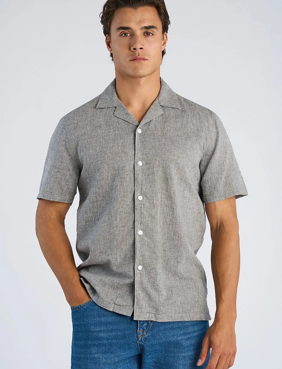Lindbergh - Casual linen blend resort S/S - kortärmade skjortor - dusty grey - 3