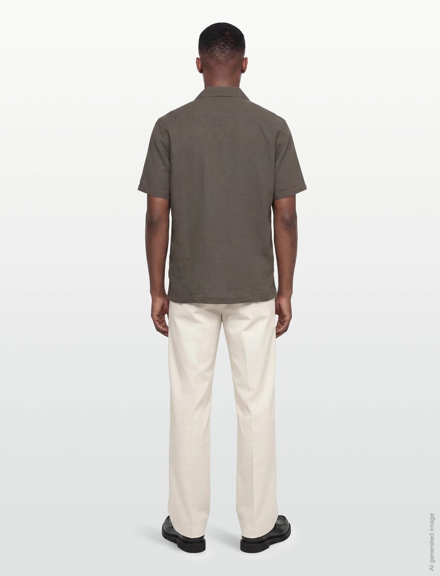 Lindbergh - Casual linen blend resort S/S - kurzarmhemden - dusty stone - 4