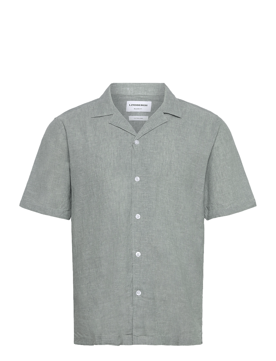 Lindbergh - Casual linen blend resort S/S - kurzarmhemden - faded aqua - 1