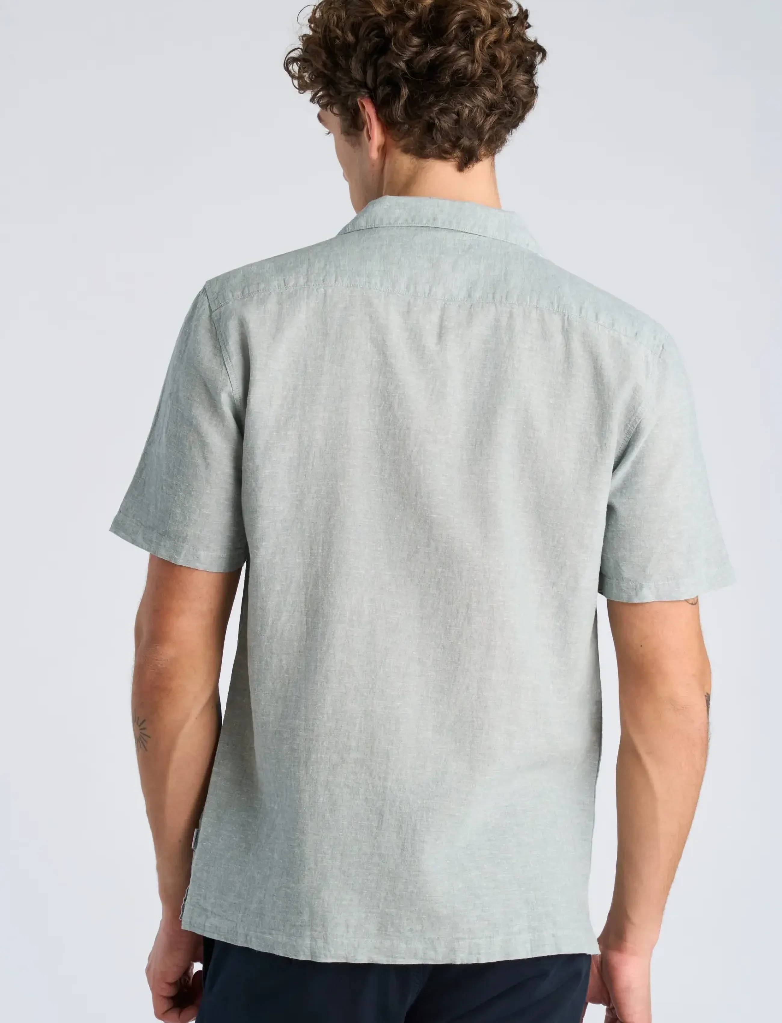 Lindbergh - Casual linen blend resort S/S - lühikeste varrukatega särgid - faded aqua - 4