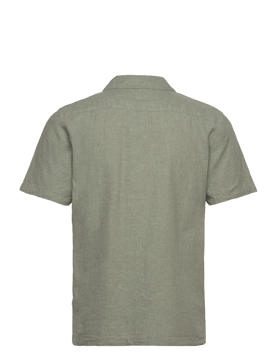 Lindbergh - Casual linen blend resort S/S - kurzarmhemden - faded green - 2