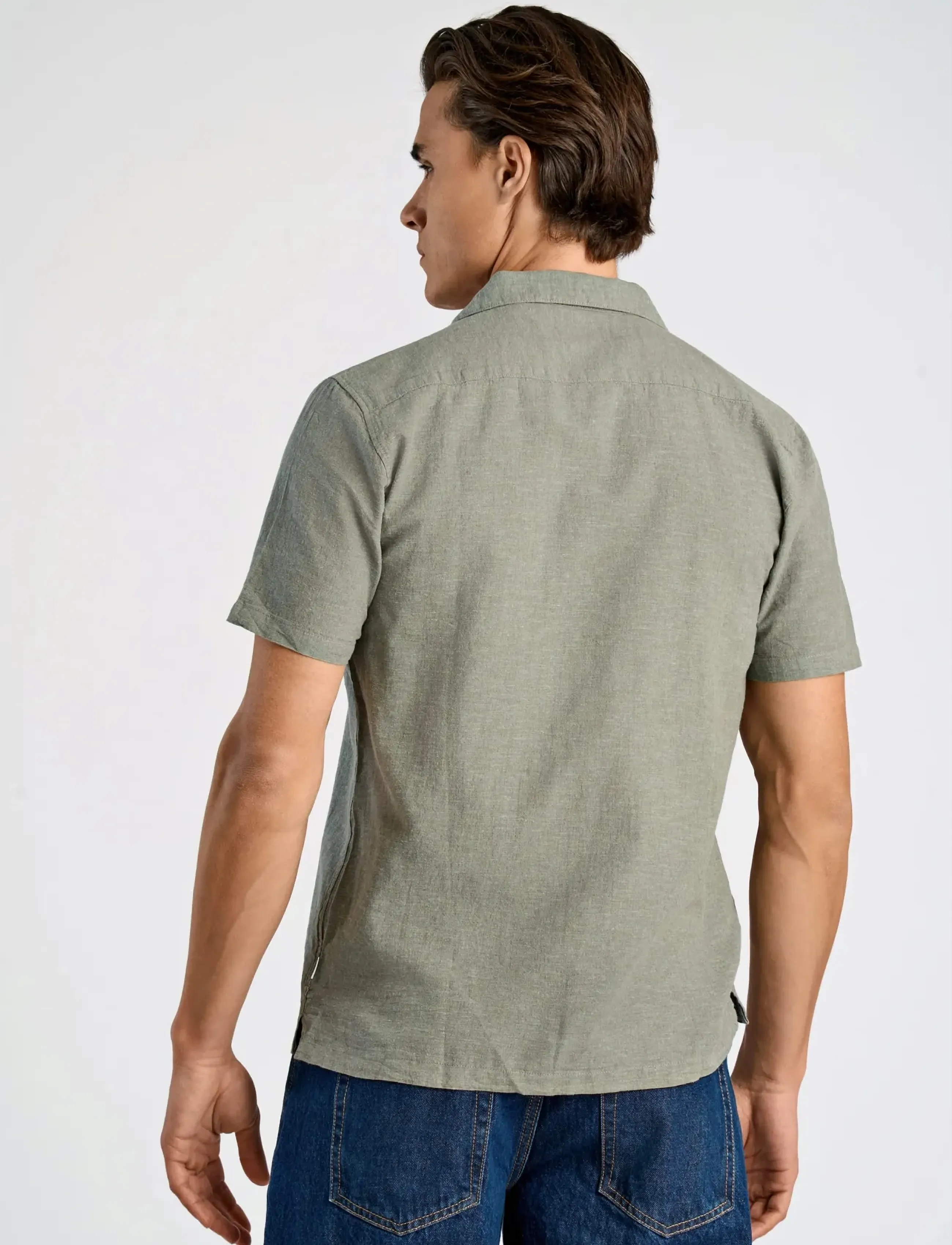 Lindbergh - Casual linen blend resort S/S - lühikeste varrukatega särgid - faded green - 4