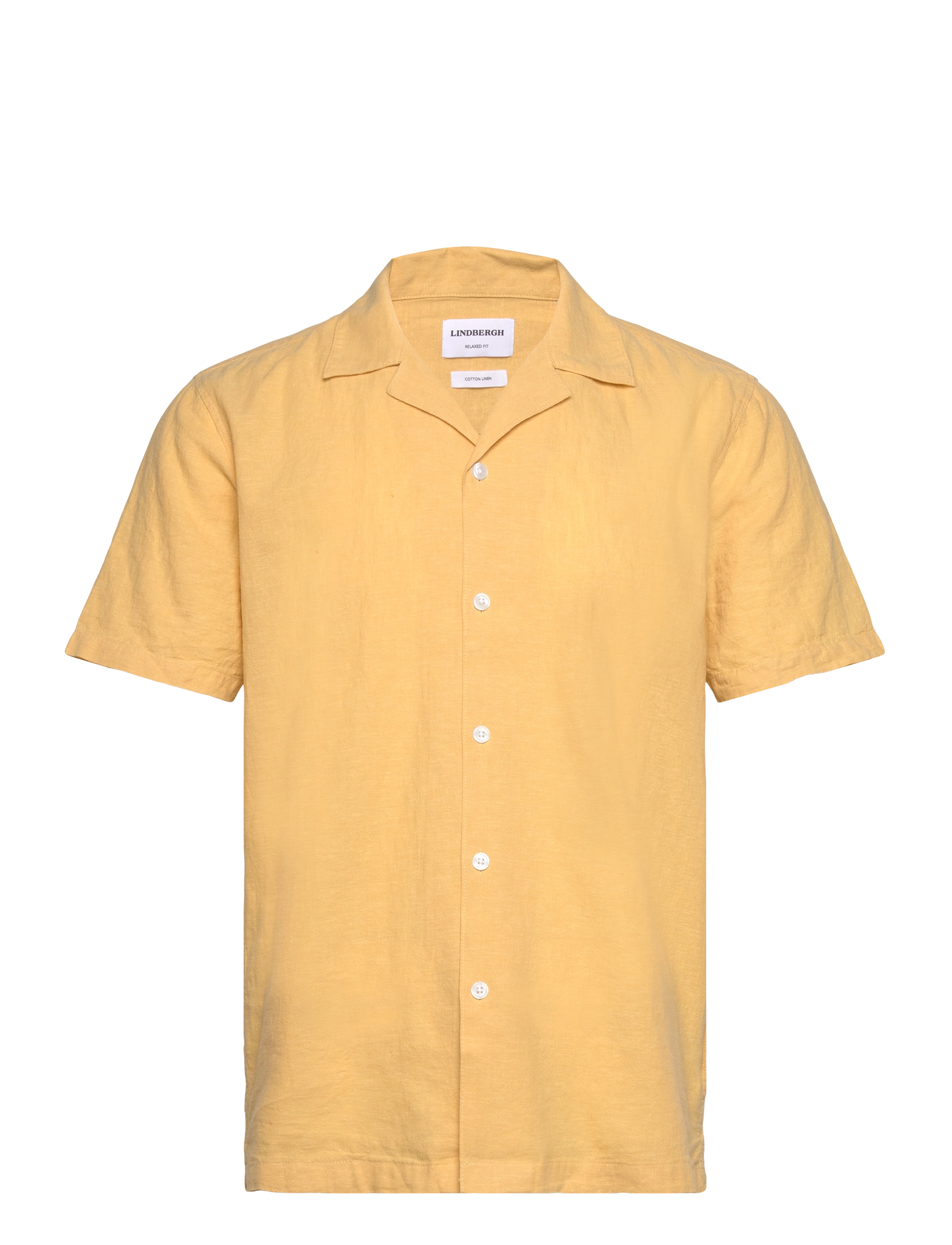 Lindbergh - Casual linen blend resort S/S - kortærmede skjorter - faded yellow - 1